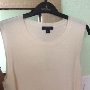 Brooks Brothers Ivory Wool Shell Sleeveless Top